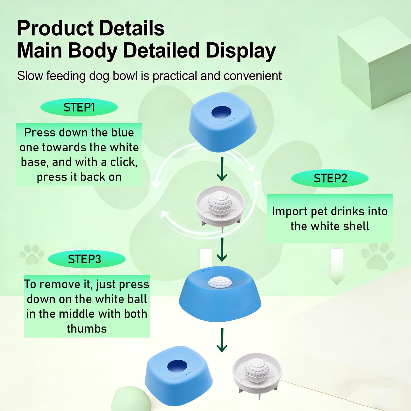 SFPNSHHY Slow Feeder Dog Bowls, Bowl Anti-Slip Slow Feeder, Dog Food Slow Feeder, Dog Bowl to Slow Used to Relieve Anxiety, Interactive Dog Lick Bowl for Drinking Water and Nutritional Supplements