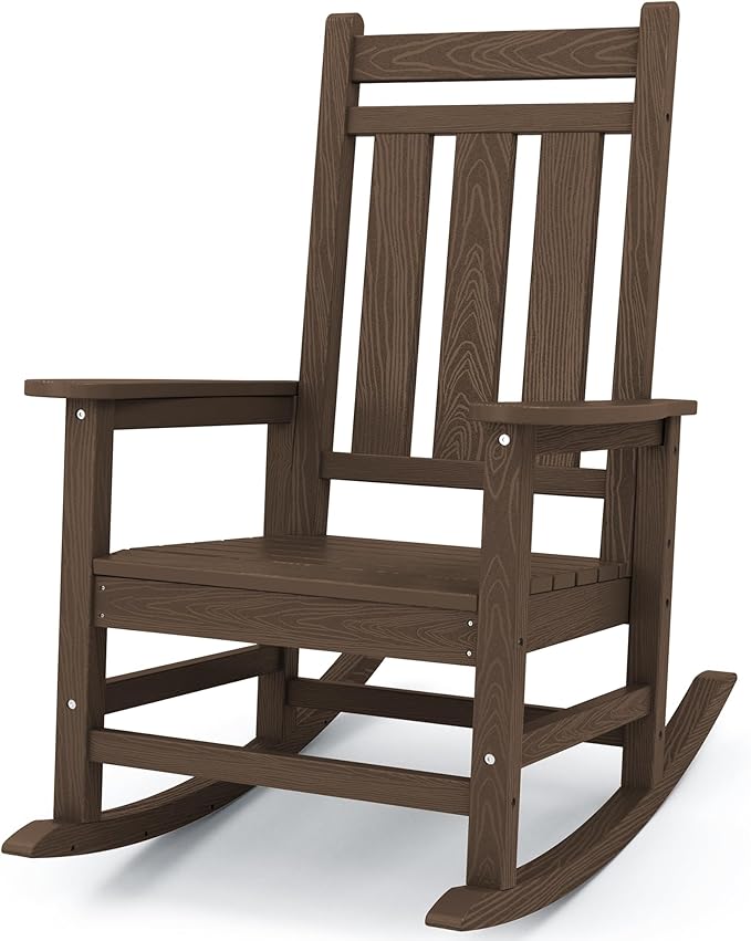 KINGYES Oversized Outdoor Rocking Chair, All-Weather Patio Rocking Chairs