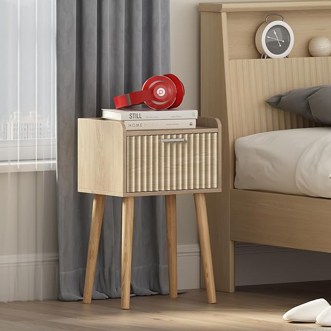 LAATOOREE Nightstand Set of 2, Small Bed Side Table