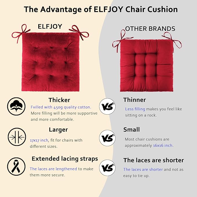 ELFJOY Rocking Chair Cushion Large Rocking Chair Pads