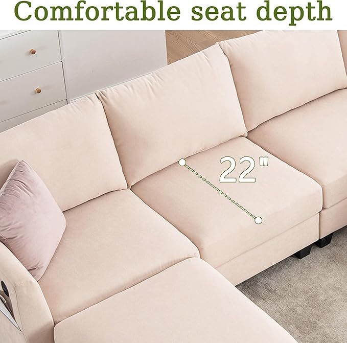 122.8" Large Sectional Couches for Living Room, 6 Seater L Shaped Modular