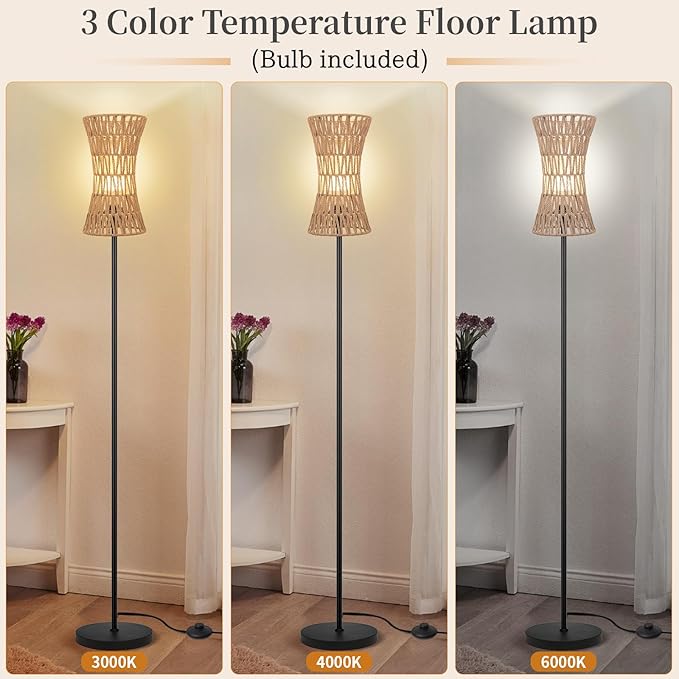 Ruiever Floor Lamp for Living Room, Farmhouse Floor lamp, Modern Standing lamp