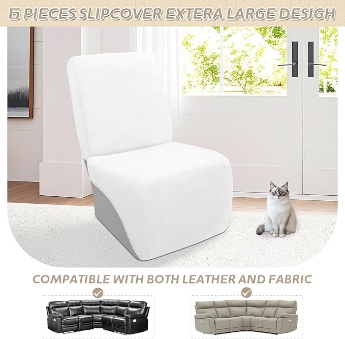 Arfntevss Sectional Recliner Couch Covers Velvet Corner Sectional Sofa Cover