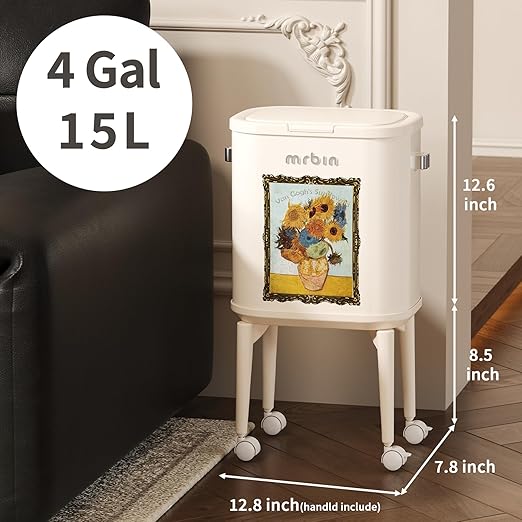 MRBIN Metal Slim Bathroom Trash Can