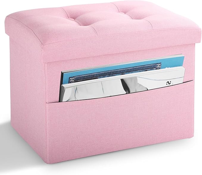 LINMAGCO Storage Ottoman Folding Foot Stool Foot Rest