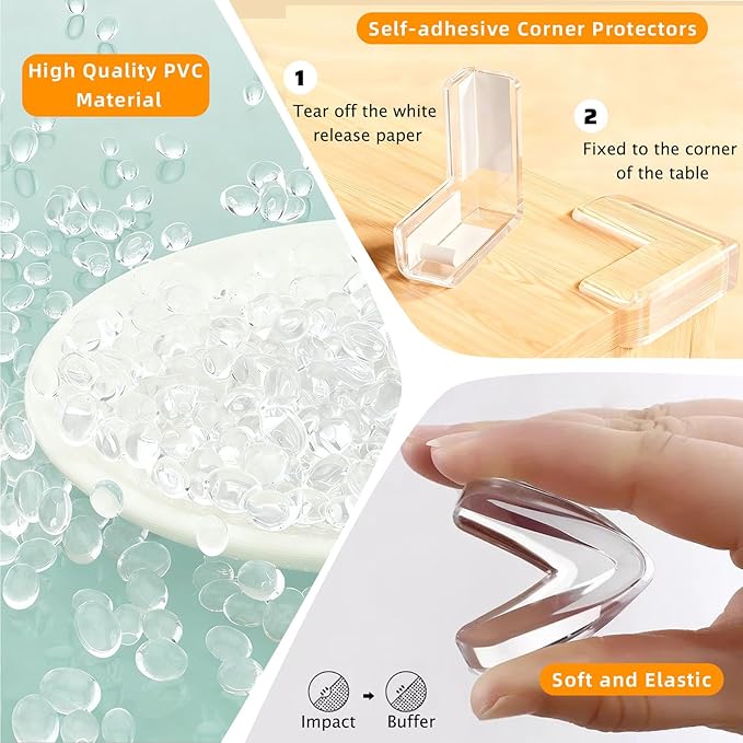 Clear Soft Corner Protectors for Furniture Strip, 1.57 in x 13.12 FT Edge Bumper