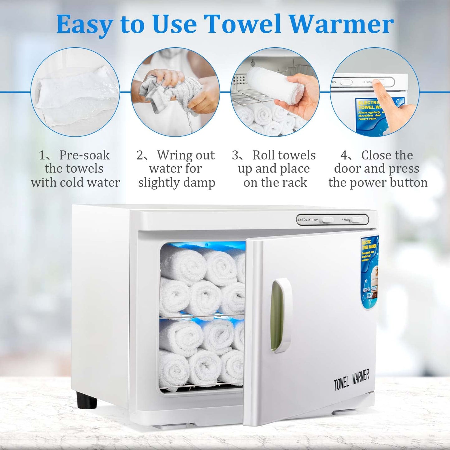 Small Hot Towel Warmer for Spa Home Salon Esthetician 2-in-1 5L Mini Personal Hot Towel Cabinet Towel Warmers Spa, Fast Heating Towel Heater Towel Steamer for Facials…