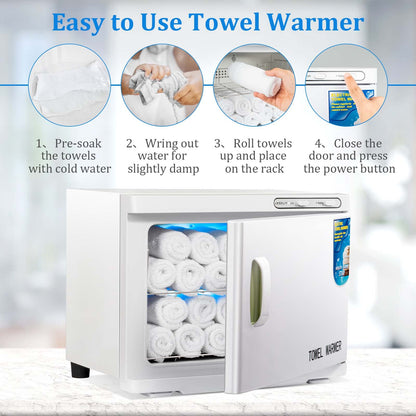 Small Hot Towel Warmer for Spa Home Salon Esthetician 2-in-1 5L Mini Personal Hot Towel Cabinet Towel Warmers Spa, Fast Heating Towel Heater Towel Steamer for Facials…