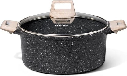CAROTE Nonstick Stock Pot with Lid Soup Pot, 6 Quart Casserole with Lid, Easy to Clean Non Stick Cooking Pot,Pasta Pot