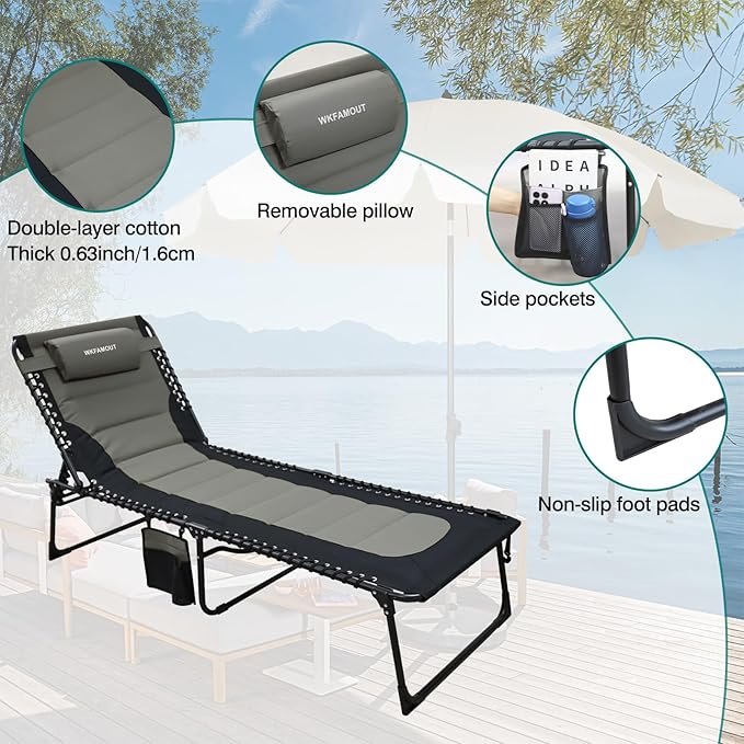 Outdoor Folding Lounge Chair Padded