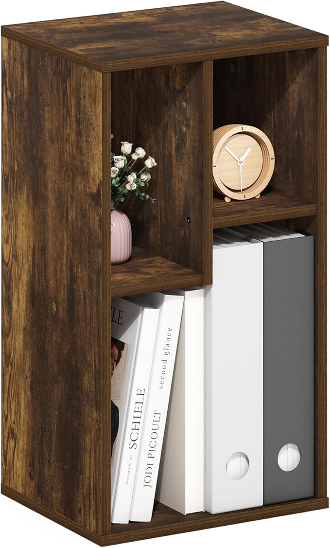 Furinno DALY Book Shelf, 3-Cube Bookshelf, Cube Storage Organizer Bookcase