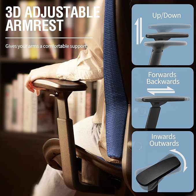 ELABEST Mesh Office Chair, Ergonomic Computer Desk Chair, Sturdy Task Chair-