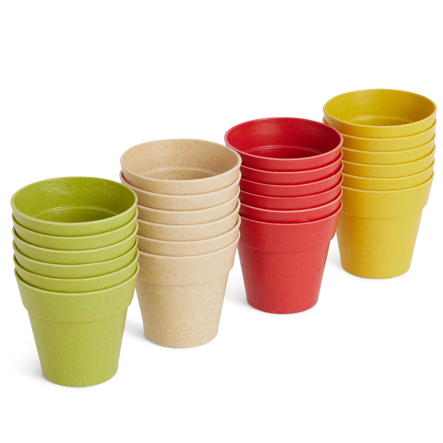 Juvale Mini Plastic Plant Pots - Drainage Hole for Flower Pots - Sturdy Planter for Indoor Plants - Pack of 24, 2.5 x 2.3 in, Multicolor
