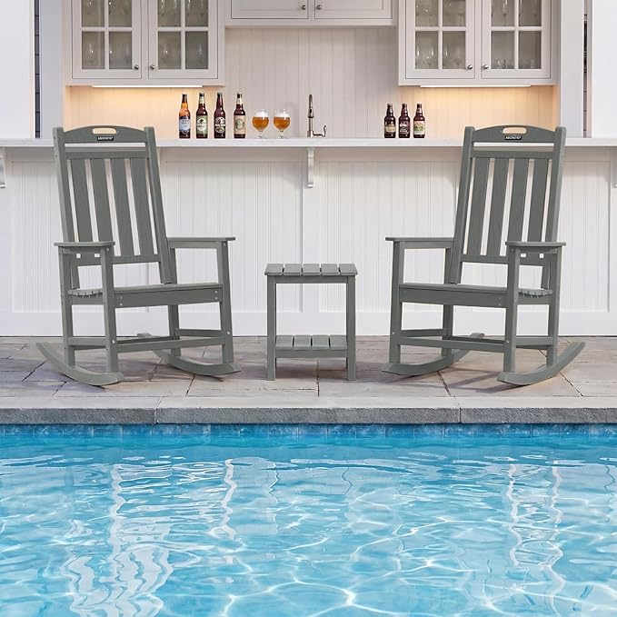 Outdoor Adirondack Rocking Chairs All-Weather HDPE Patio Rocker Chair