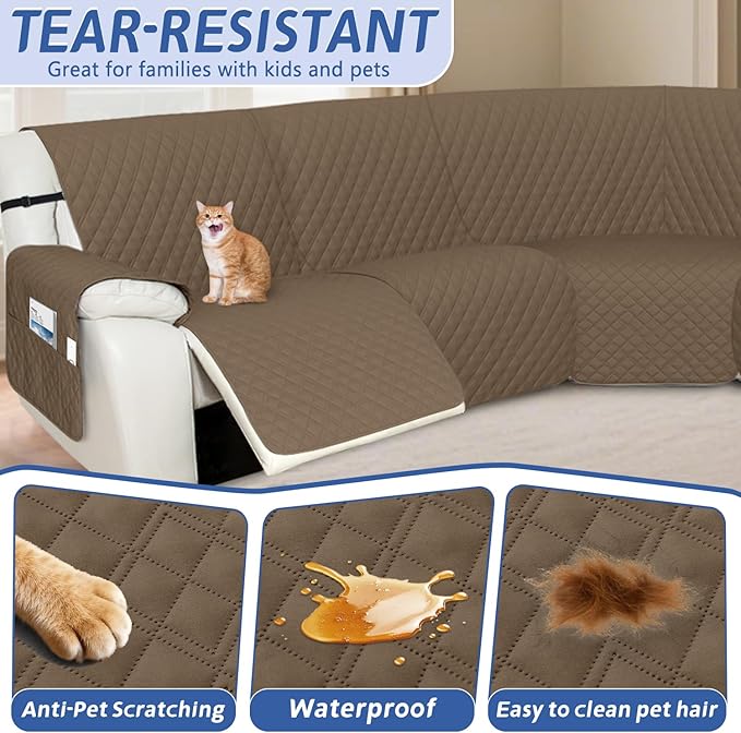 Arfntevss Recliner Sectional Couch Covers Waterproof L Shape Sofa Cover