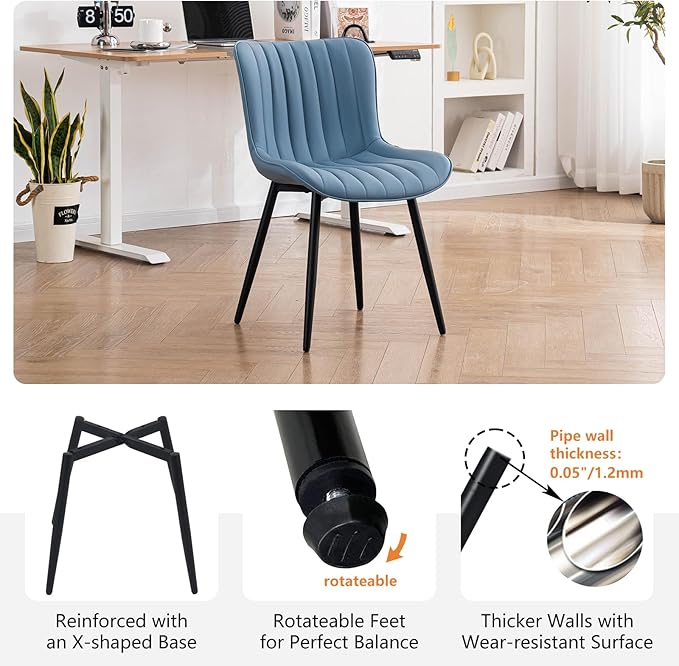 YOUNUOKE Mid-Century Modern Dining Chairs Set of 2, Armless Accent Chair
