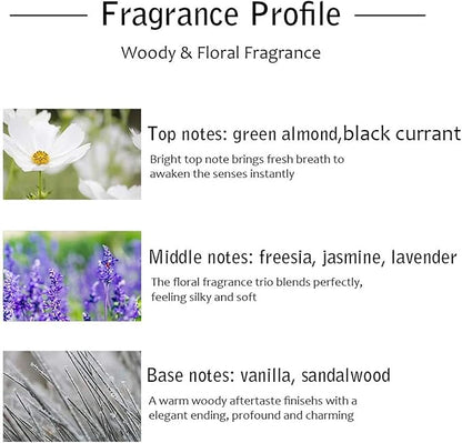 Reed Diffuser Set, Bergamot Vanilla Lavender and Jasmine Scented Oil Reed Diffusers for Bedroom Living Room Office, Giftable & Stress Relief 150 ml/5.07 oz