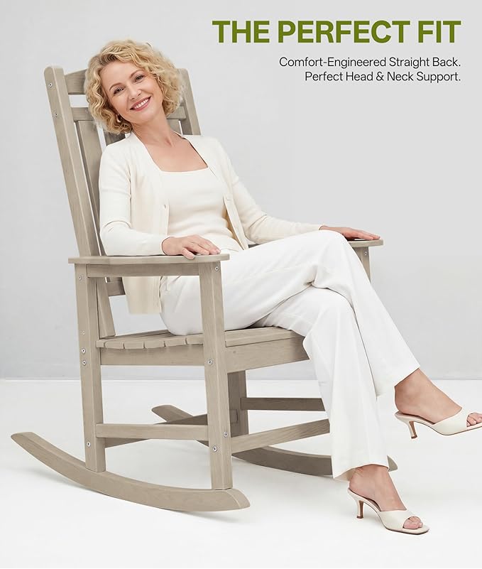 Outdoor Adirondack Rocking Chairs All-Weather HDPE Patio Rocker Chair