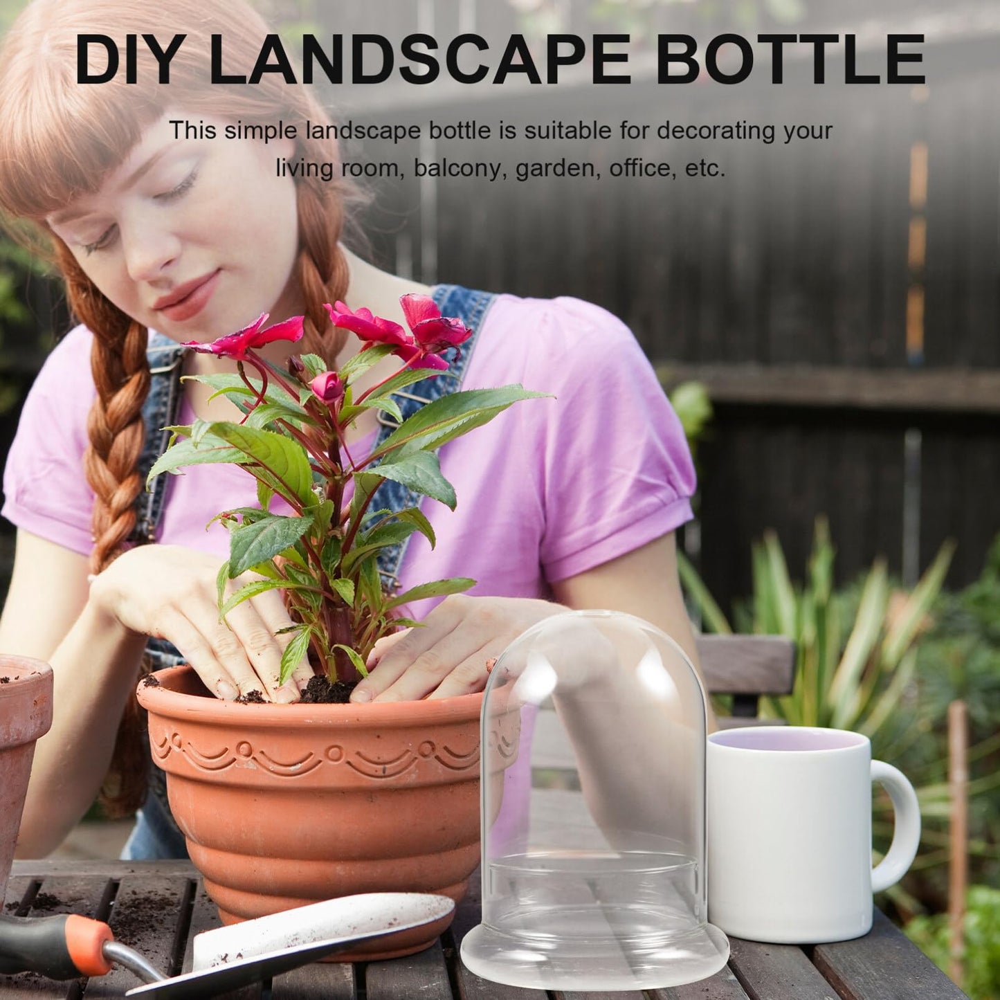 HOLIDYOYO Landscape Terrarium Bottle Glass Display Jar for Plant Arrangements for Home Office Garden Decor