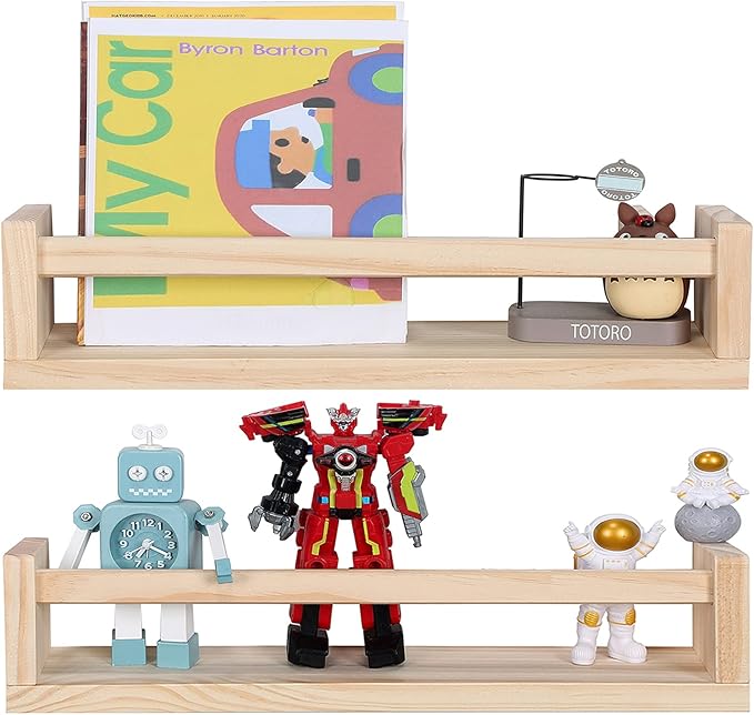 JORIKCHUO Nursery Book Shelves, Kitchen Spice Rack, or Rustic Wall Mounted