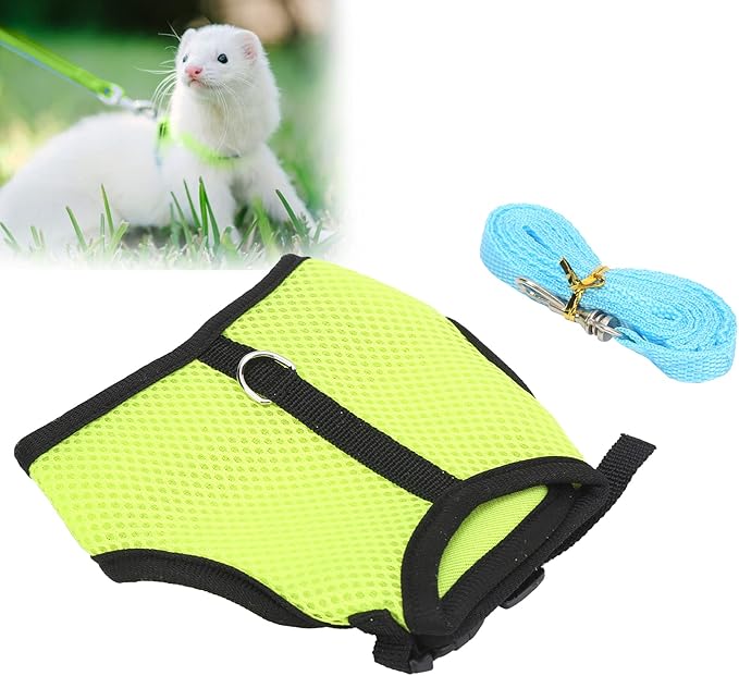 Honio Mesh Chest Back for Rabbit, Pet Mesh Traction Harness Mesh Cloth Mesh Harness for Rabbit for Guinea Pigs for Dogs for Rabbits for Little Pigs (Fruit Green)