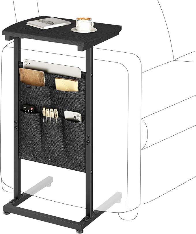 HOOBRO C Shaped End Table, 28.3" Side Table