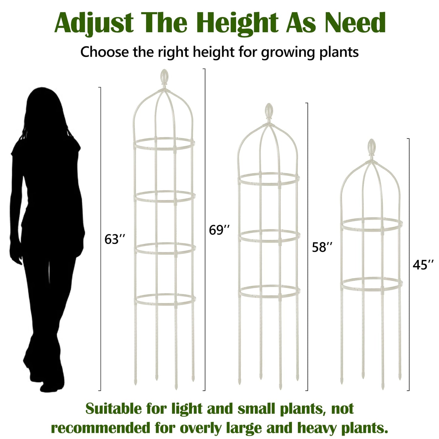 Garden Obelisk Trellis for Climbing Plants Outdoor 6 Ft Rose Bush Round Trellis for Pots Rustproof Metal Pipe with Plastic Coated Plant Flower Trellises for Clematis Vine Jasmine Support