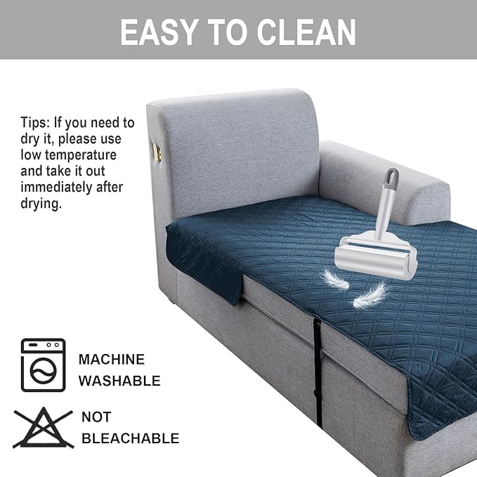 Genina L Shape Couch Cover, Sectional Couch Chaise Covers, Waterproof Washable