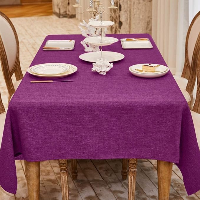 BALCONY & FALCON Rectangle Tablecloth Washable Wrinkle Resistant and Water