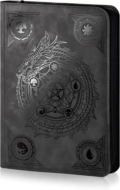 Trading card binder,Ringless Zip laser foiling Binder,540 Double Sided Pocket Collectible Trading Card Albums for YGO,MTG, DTCG,Sport Card, Game Cards (MTG Black)