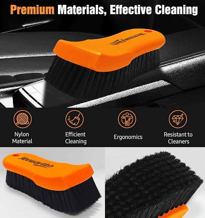 YeewayVeh 2PCS Leather Cleaning Brush, Horse Hair Brush