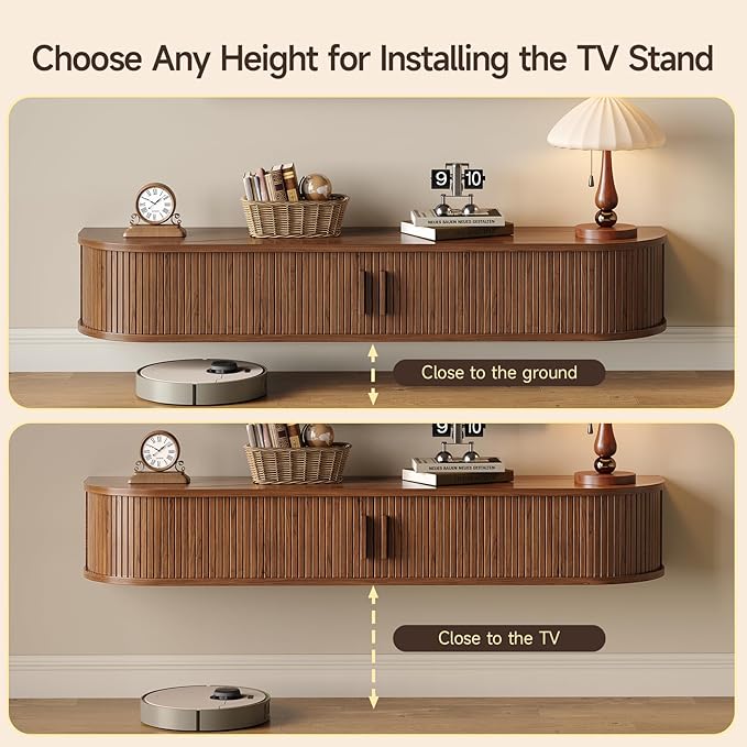 55" Floating TV Stand with Power Outlet