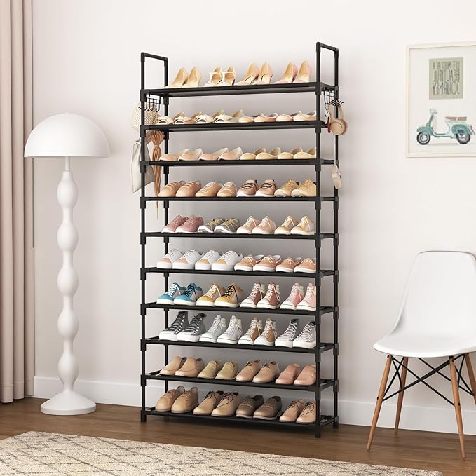 VTRIN 10 Tier Shoe Rack Tall Large Capacity Wide Shoe Organizer
