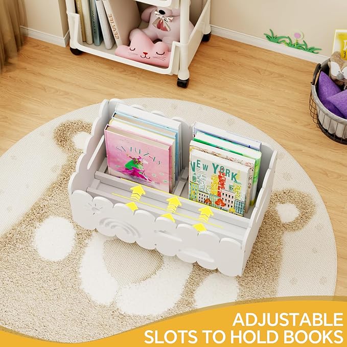 Wood Kids Bookshelf, Montessori Bookshelf,