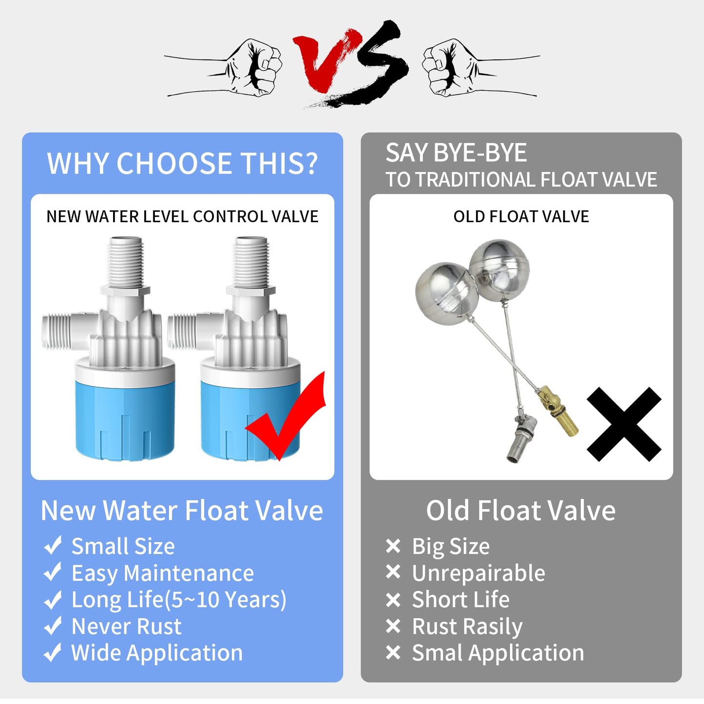 "1/2" Automatic Water Level Control Valve | Water Float Valve for Water Tanks | Water trough float valve | Automatic Filling | Automatic Shut Off | Perfect Upgrade for Water Tanks" (2-Pack)