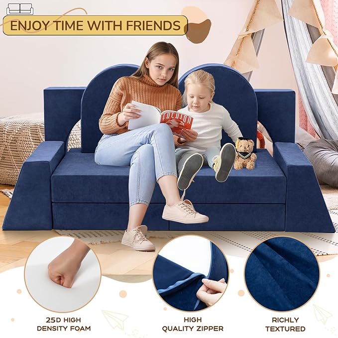 Fvkind 10 Pcs Modular Kids Play Couch, Foam Kids Play Couch