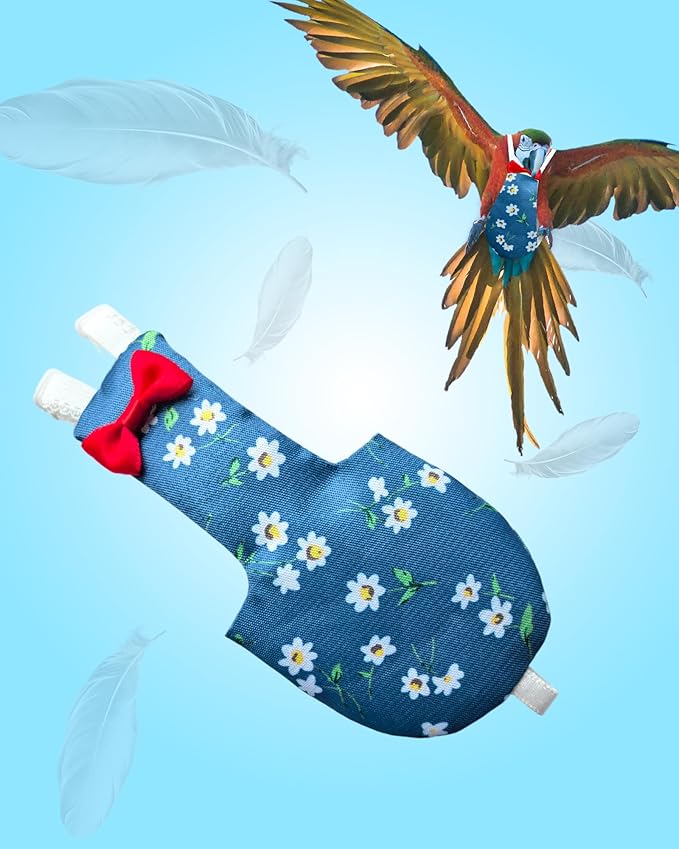 UKJENT Bird Diaper Protective Parrot Nappy 2 Pack, Reusable Flight Suit with Waterproof Inner Layer, Washable Cute Urine Wet Suit for Parrots(M)