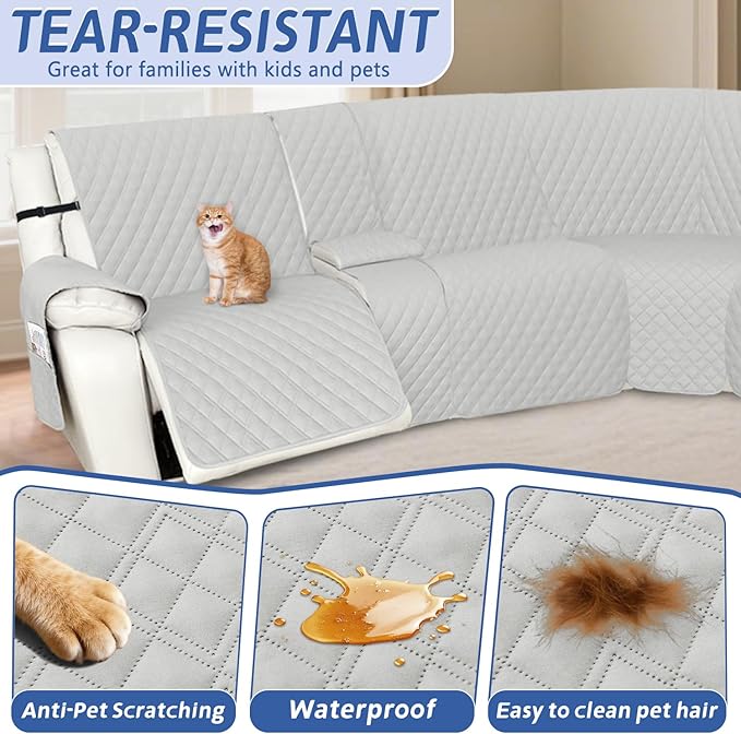 Arfntevss Recliner Sectional Couch Covers 1OO% Waterproof L Shape Sofa Cover