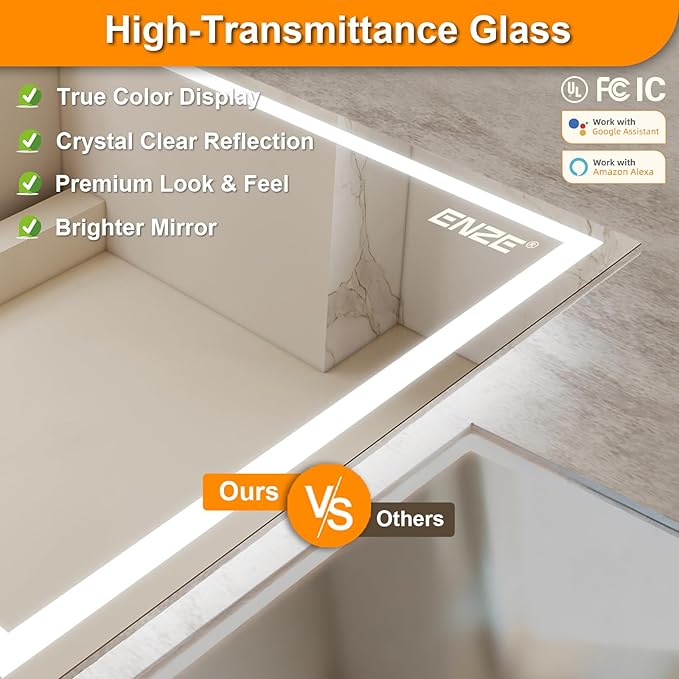 ENZE 24" x 32" Smart LED Bathroom Mirror