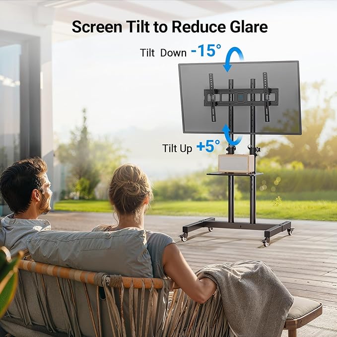 PERLESMITH Rolling TV Stand on Wheels