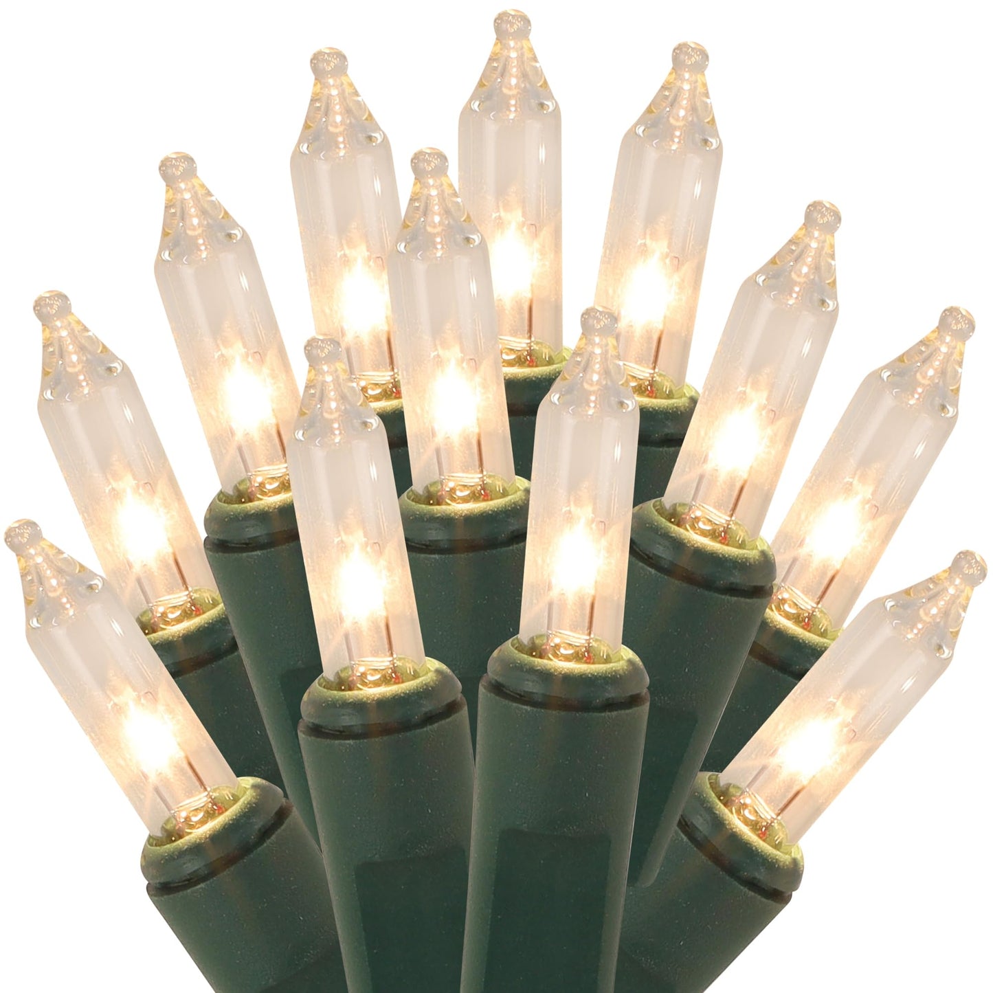 Watereem 2 Pack Clear Christmas String Lights, 100 Count Each, Incandescent Mini Christmas Lights, Connectable Xmas Tree Light for Indoor Outdoor Garland Birthday Holiday Wedding Festival Party
