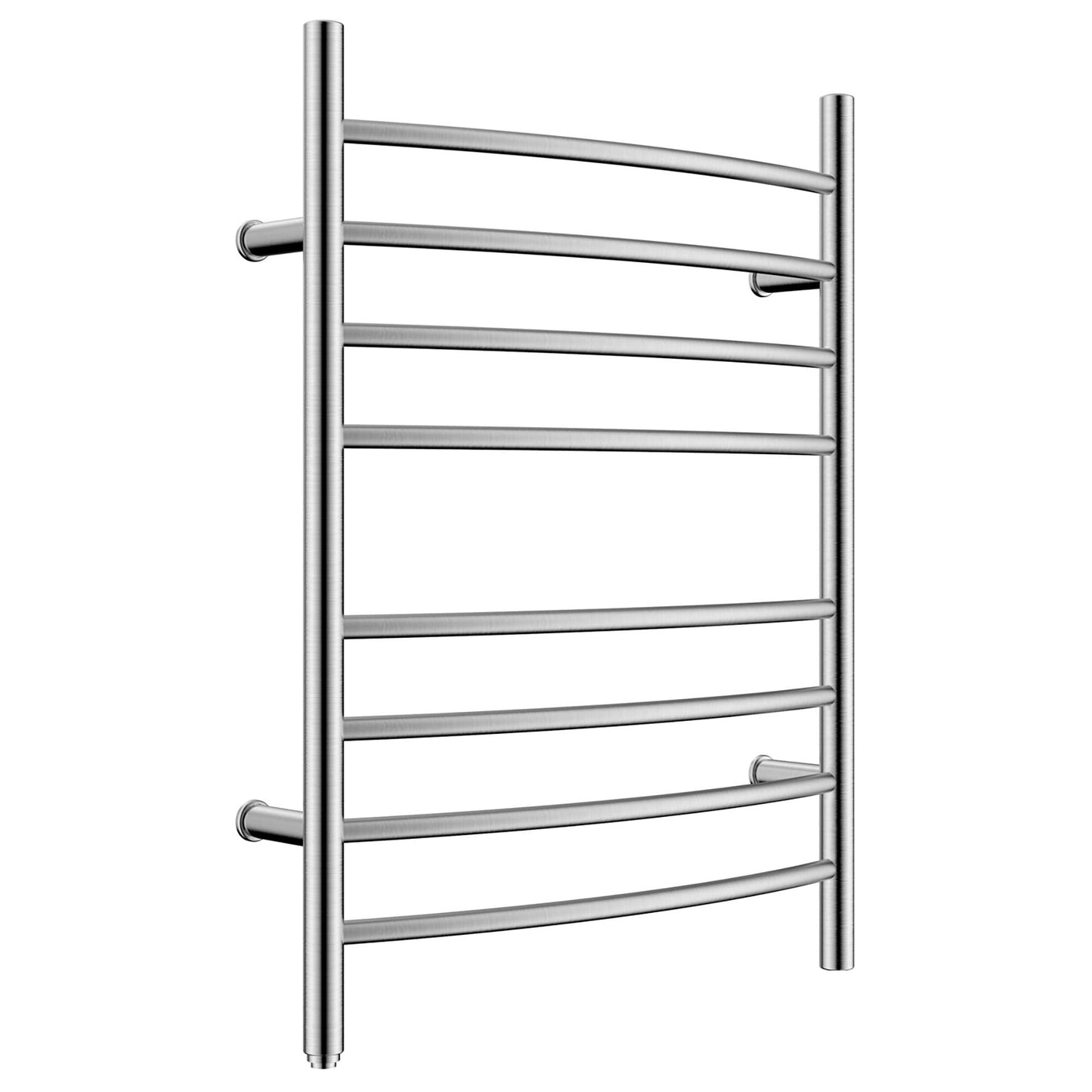 HEATGENE Towel Warmer 8 Bar Plug-in Curved Bath Towel Heater Towel Warmer for Bathroom Plug-in Drying Rack Brushed