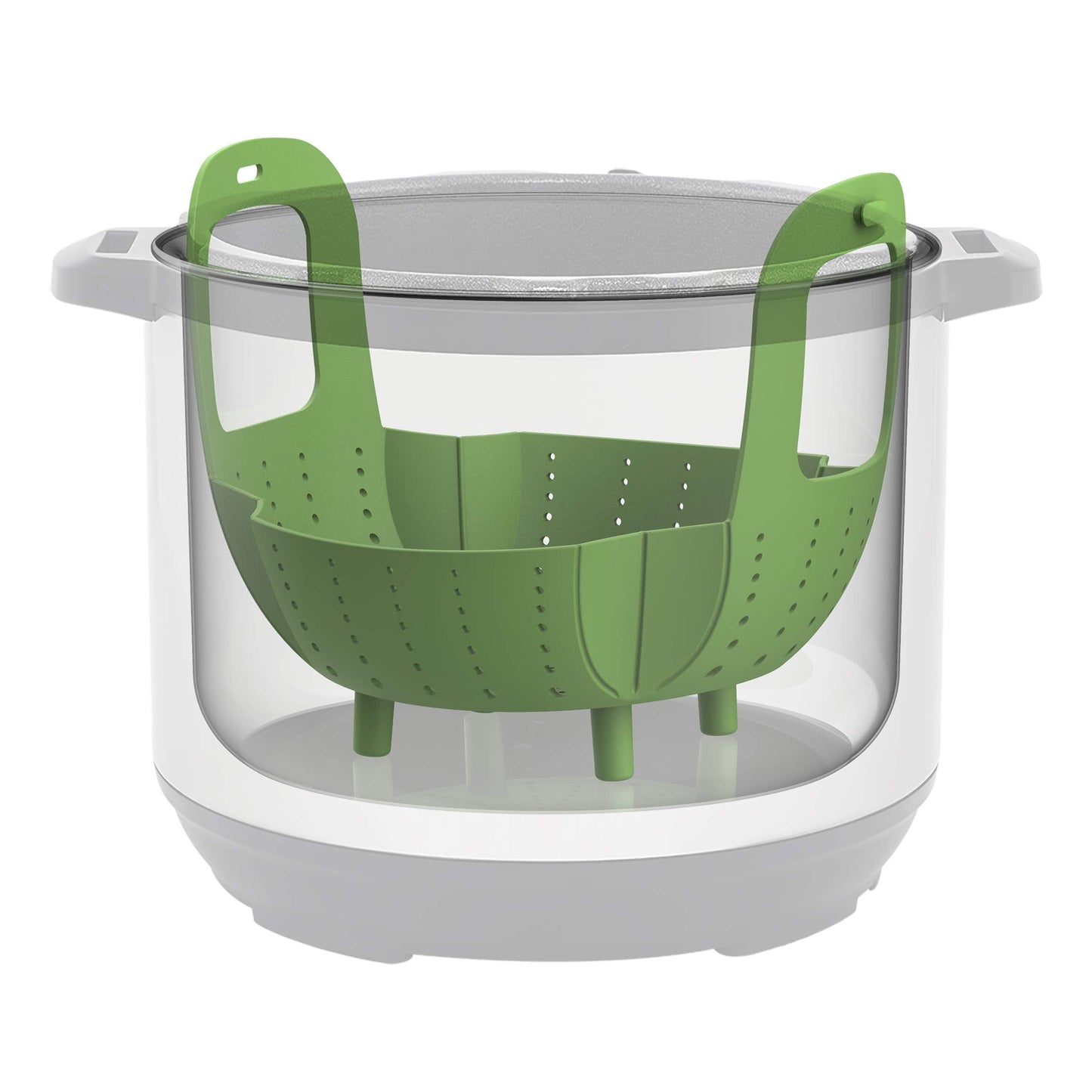 Instant Pot Official Silicone Steamer Basket, Versatile and BPA-Free, Compatible with 6 Qt. and 8 Qt. Cookers, Ideal for Steaming Vegetables, Fish, and More, Dishwasher Safe, Heat Resistant up (Green)