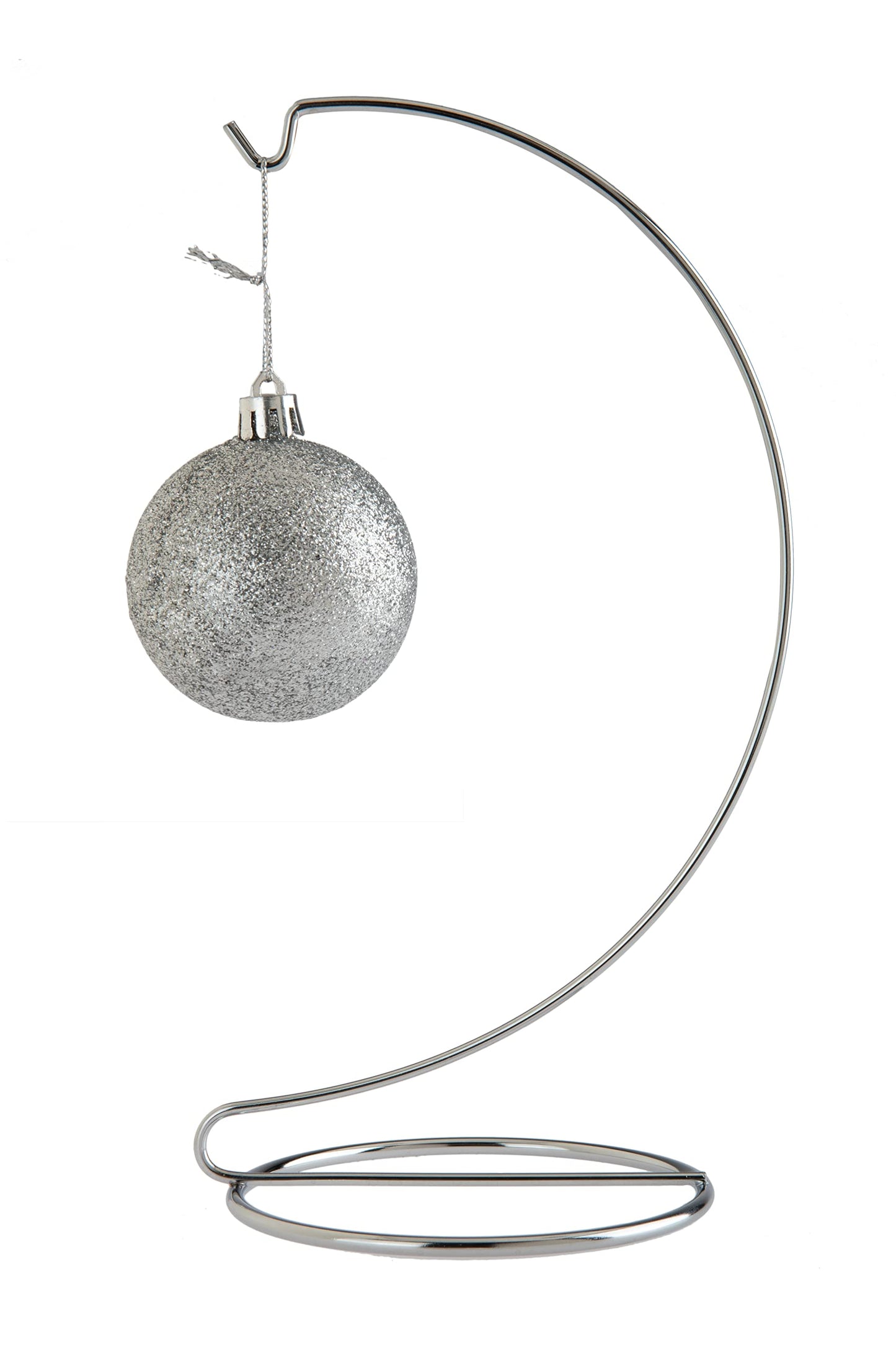 Creative Hobbies® 10 Inch Chrome Ornament Display Stands - Elegant Wire Hangers for Ornaments & Terrariums | Pack of 3