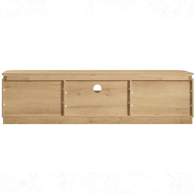 70" Fluted TV Stand for TVs Up to 80", Mid Century Modern Entertainment Center