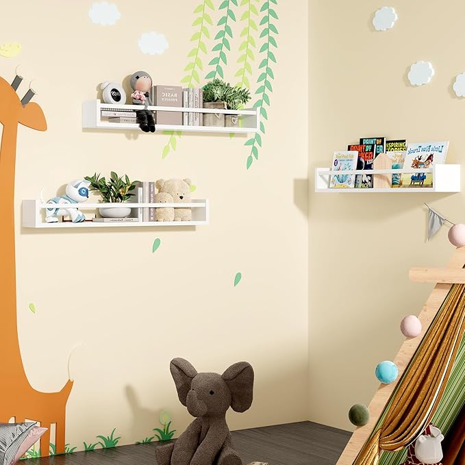 Fixwal Nursery Book Shelves, 23.6 Inch Floating Bookshelf