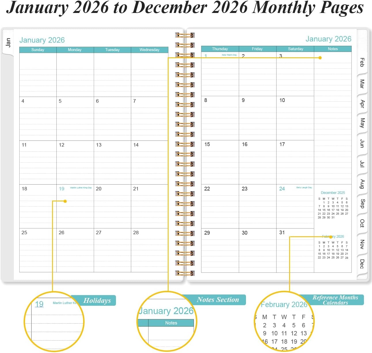 2026 Appointment Book & Planner - 2026 Daily Hourly Planner from January 2026 - December 2026, Weekly Appointment Book with 30-Minute Interval, Medium 6.4" x 8.5", Christmas tree