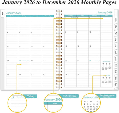 2026 Appointment Book & Planner - 2026 Daily Hourly Planner from January 2026 - December 2026, Weekly Appointment Book with 30-Minute Interval, Medium 6.4" x 8.5", Flower-B