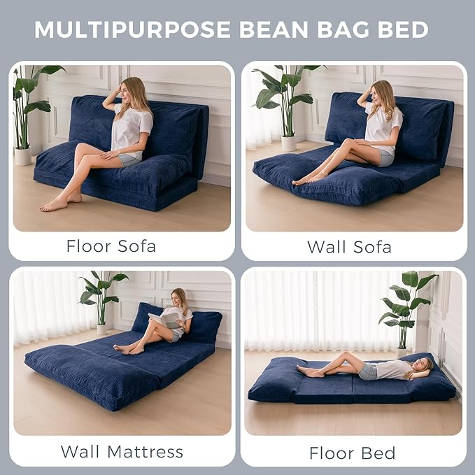 MAXYOYO Folding Sofa Bed, Floor Sofa Convertible Sleeper Chair