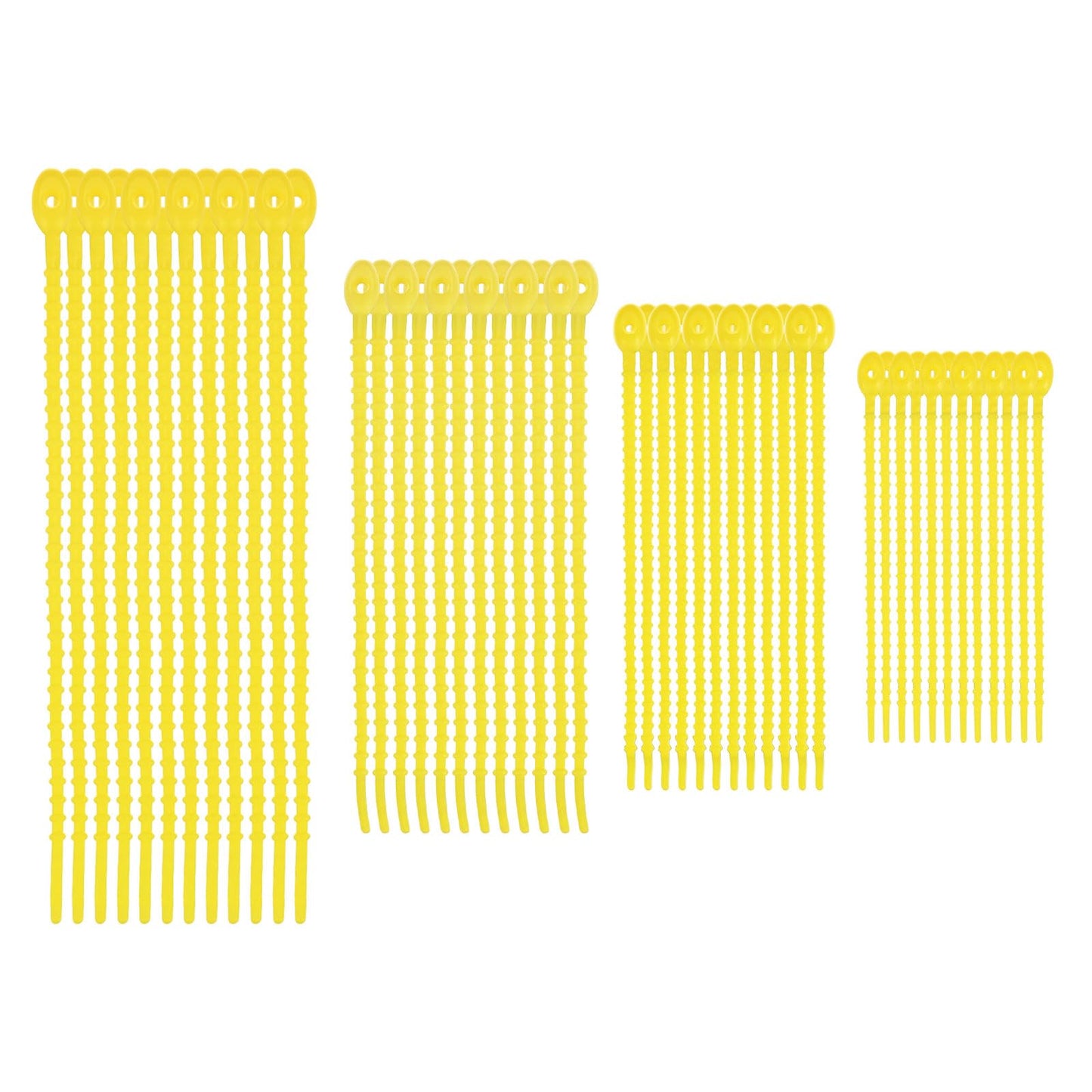 M METERXITY 48-Pack Adjustable Plant Ties, 4.7/5.9/6.7/8.2 Inch Silicone Flexible Multi-Function Garden Twist Tie for Crafts/Gift Wrapping/Gardening Plants, Reusable Support Twine [Yellow]